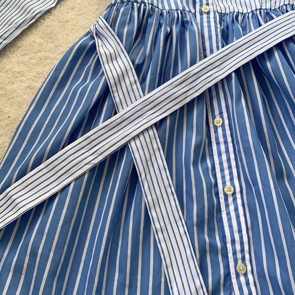 Polo Ralph Lauren Blue & White Striped Shirt Dress 14 EUC - Picture 9 of 16